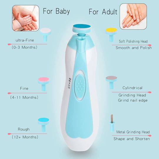 2-in-1 Electric Baby Nail Trimmer – Safe & Pain-Free Nail Care for Newborns