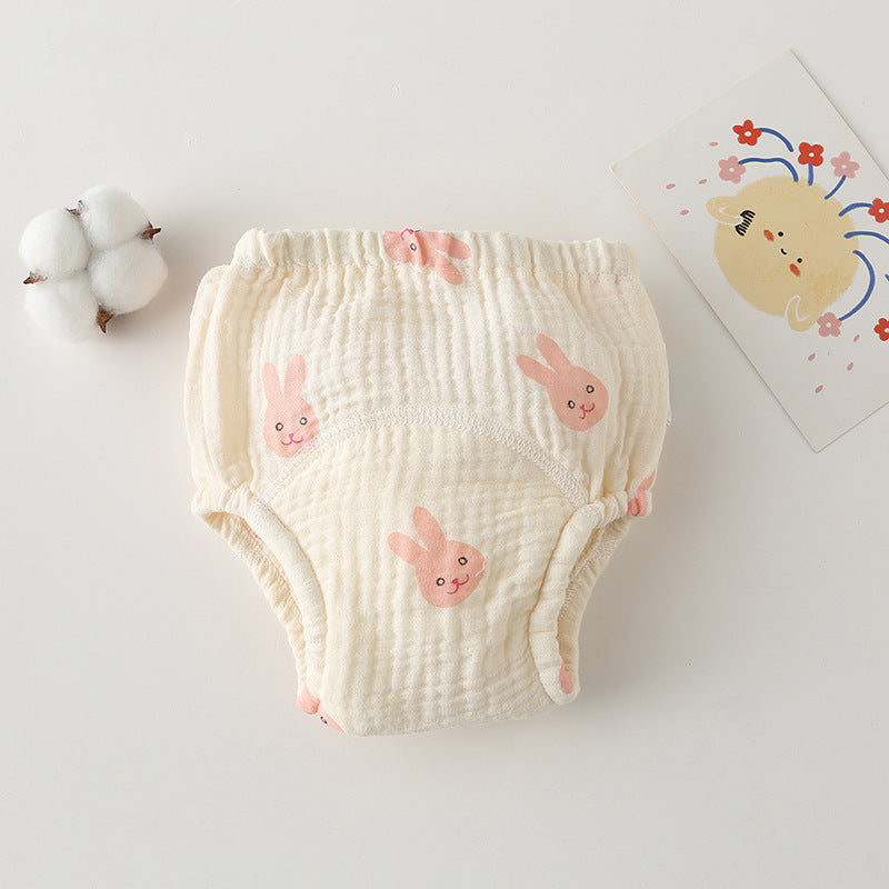 Korean Style Cotton Baby Training Learning Gauze Diaper Pants